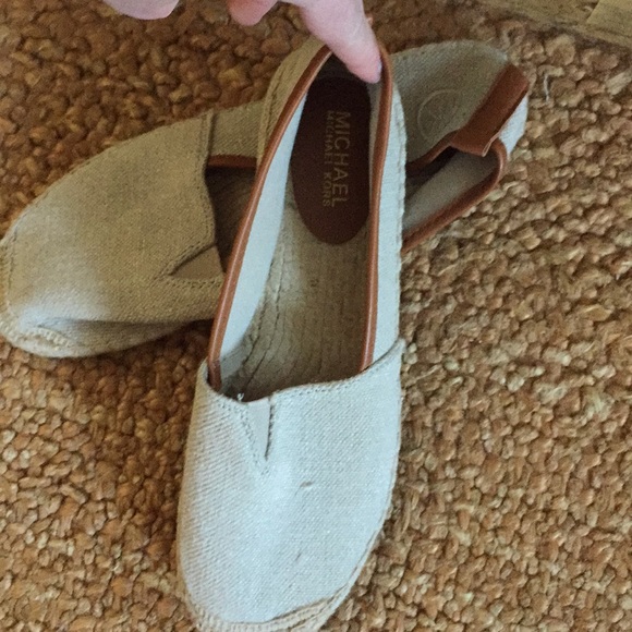 MICHAEL KORS ESPADRILLE FLATS BOHO CANVAS SLIP ON FLATS SLIDES 9 M - Picture 4 of 16